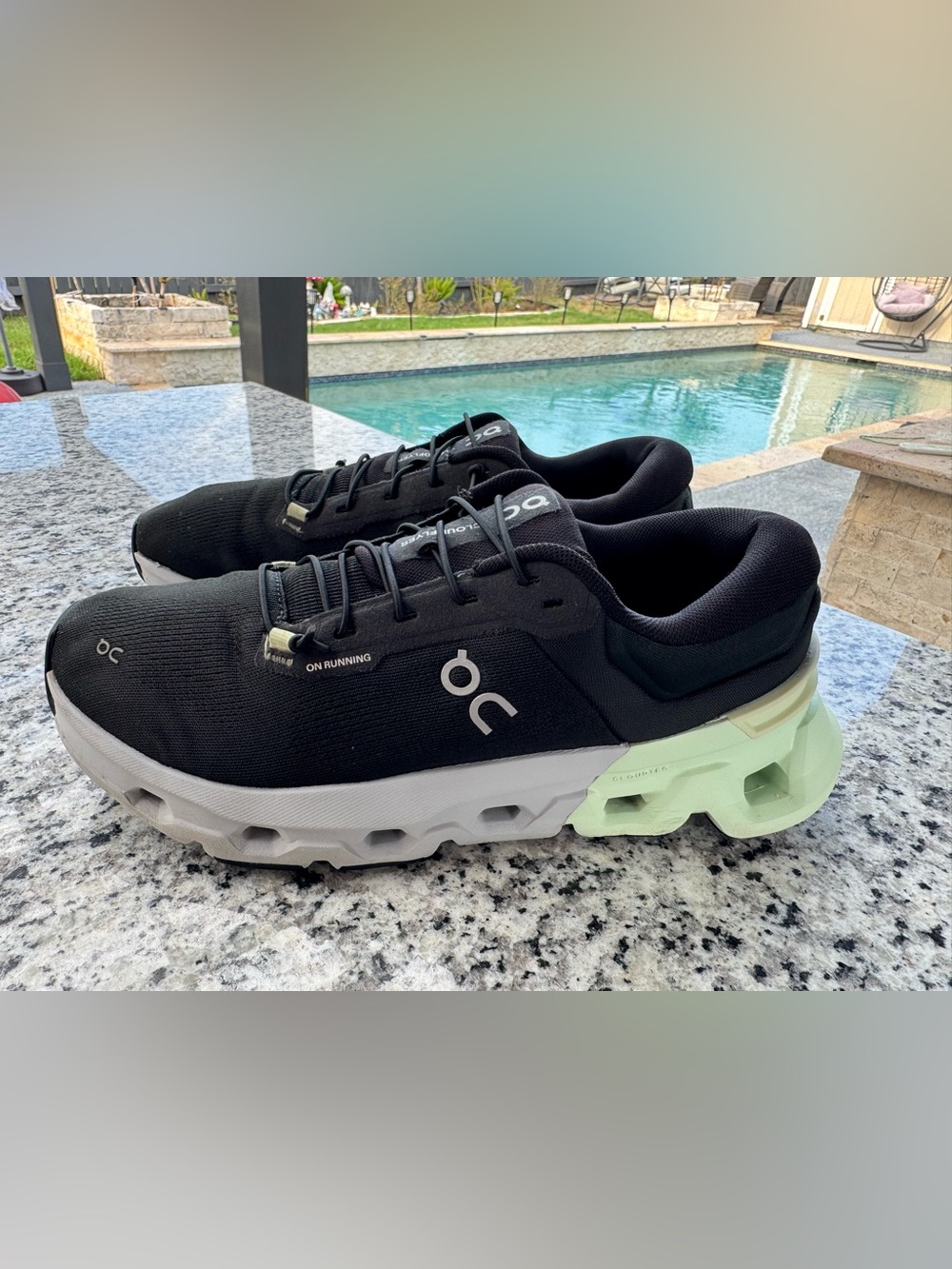 On Running Men's Athletic Shoes - Black with Mint Accent